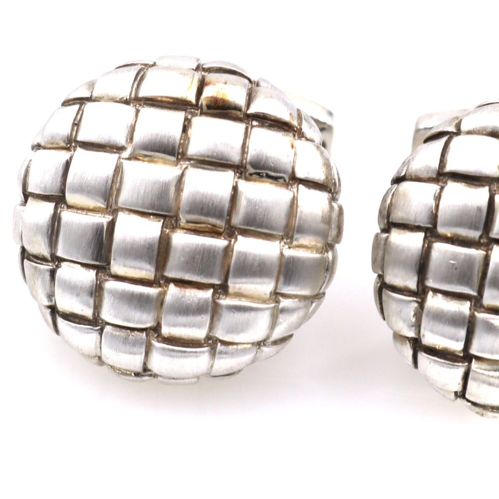 Scott Kay circle basket wave cuff links